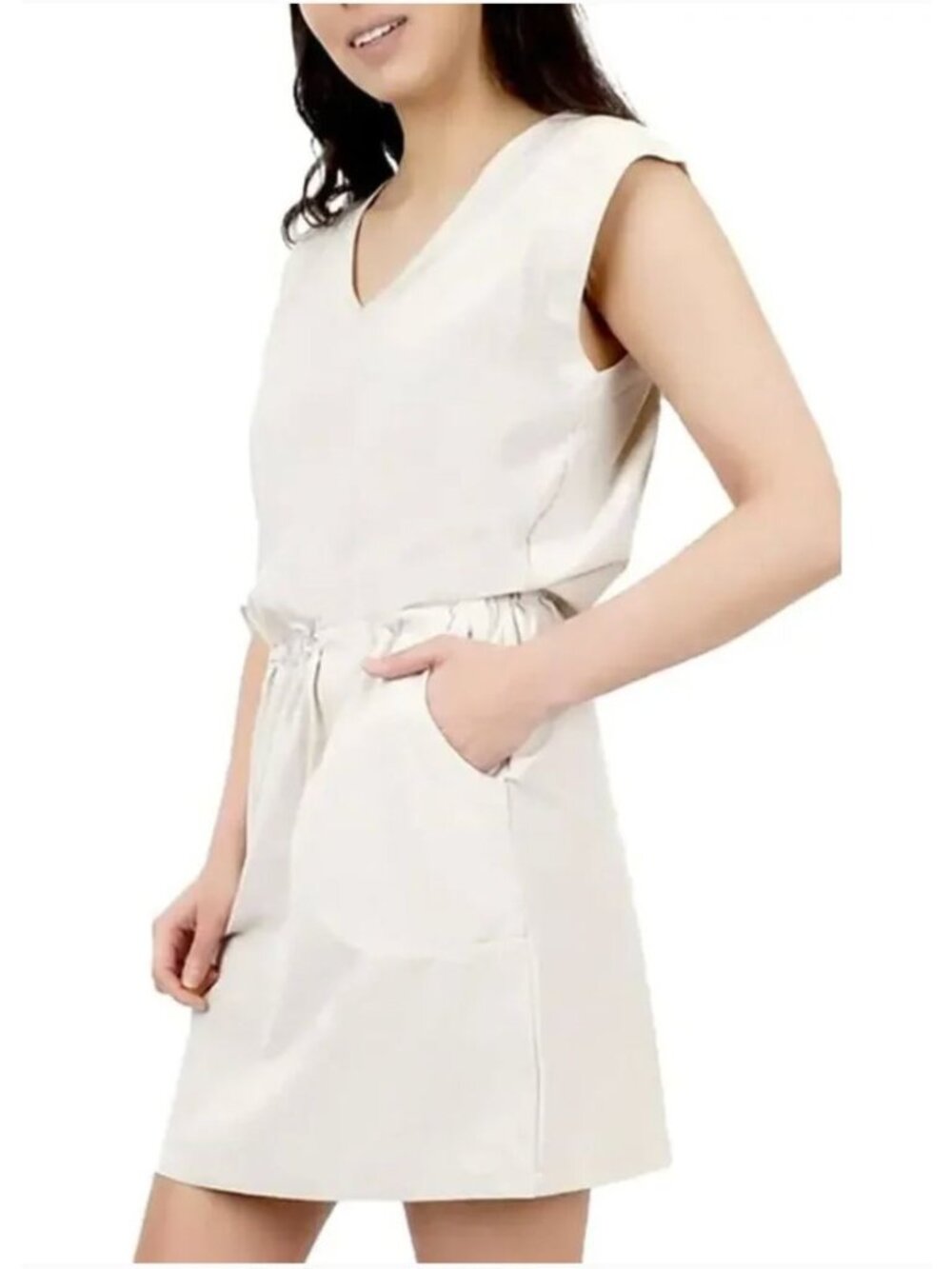Mountain & Isles Sun Haven Sleeveless Dress W/ Pockets Beige Size L